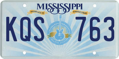 MS license plate KQS763