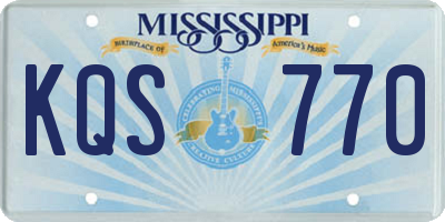 MS license plate KQS770