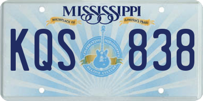 MS license plate KQS838