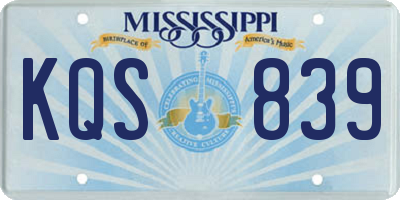 MS license plate KQS839