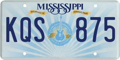 MS license plate KQS875