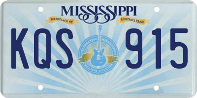 MS license plate KQS915