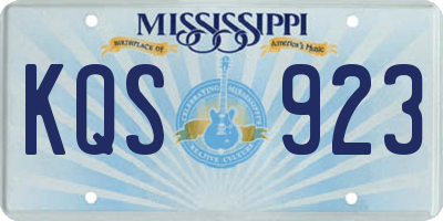 MS license plate KQS923