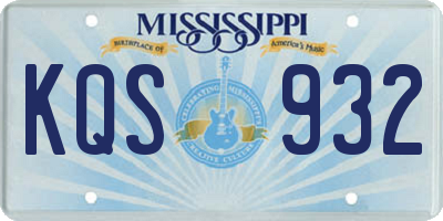 MS license plate KQS932
