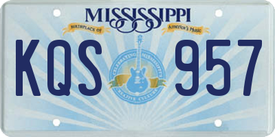 MS license plate KQS957