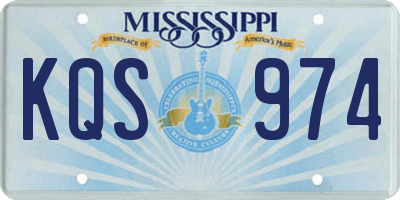 MS license plate KQS974