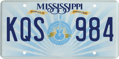 MS license plate KQS984