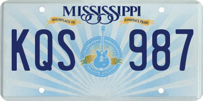 MS license plate KQS987