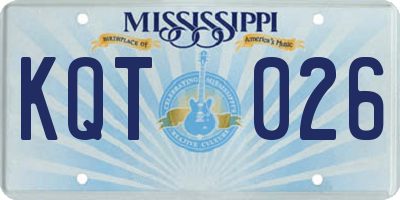 MS license plate KQT026
