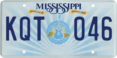 MS license plate KQT046