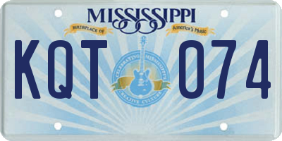 MS license plate KQT074