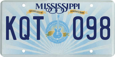 MS license plate KQT098