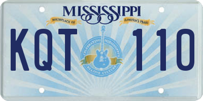 MS license plate KQT110