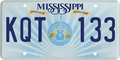 MS license plate KQT133