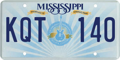 MS license plate KQT140