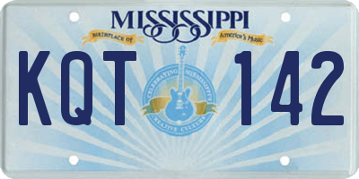 MS license plate KQT142