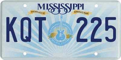 MS license plate KQT225