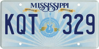 MS license plate KQT329