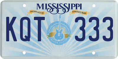 MS license plate KQT333