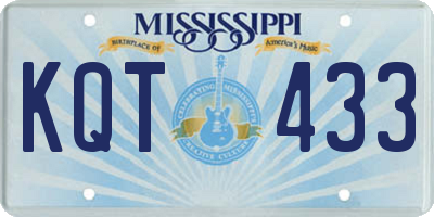 MS license plate KQT433