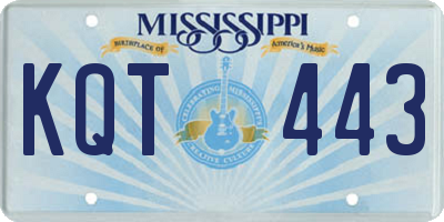 MS license plate KQT443