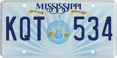 MS license plate KQT534