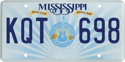 MS license plate KQT698