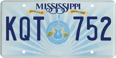 MS license plate KQT752