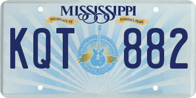 MS license plate KQT882