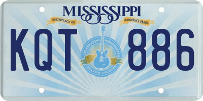 MS license plate KQT886