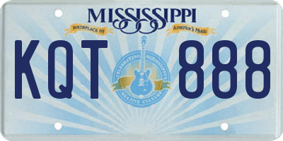 MS license plate KQT888