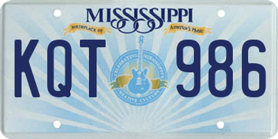 MS license plate KQT986
