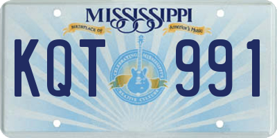 MS license plate KQT991