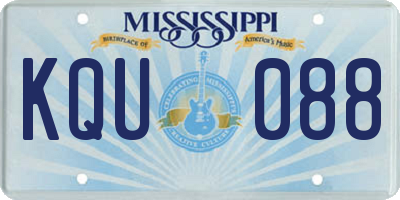 MS license plate KQU088