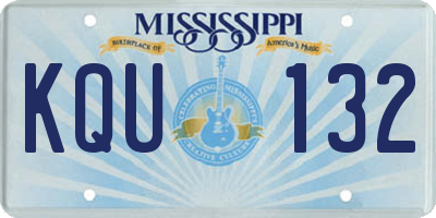 MS license plate KQU132