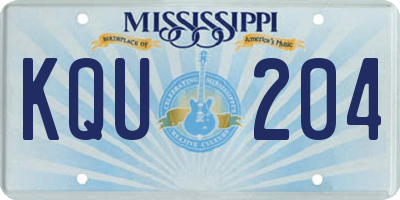 MS license plate KQU204