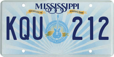 MS license plate KQU212