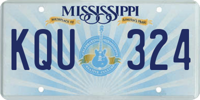 MS license plate KQU324