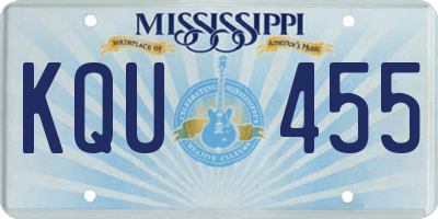 MS license plate KQU455