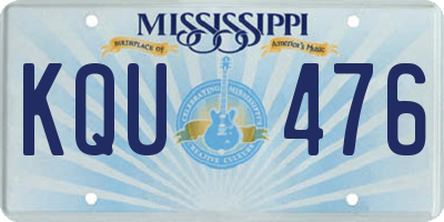MS license plate KQU476