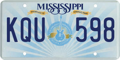 MS license plate KQU598