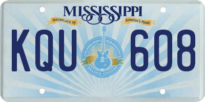 MS license plate KQU608