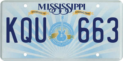MS license plate KQU663