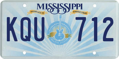 MS license plate KQU712