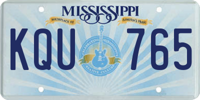 MS license plate KQU765