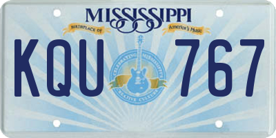 MS license plate KQU767