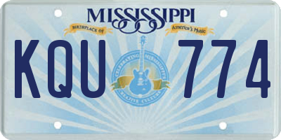MS license plate KQU774