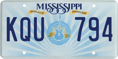 MS license plate KQU794