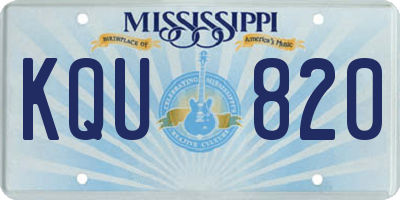 MS license plate KQU820
