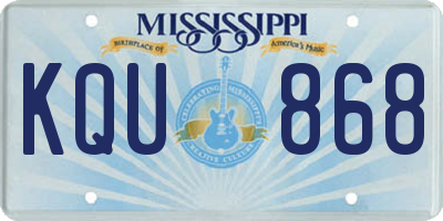 MS license plate KQU868